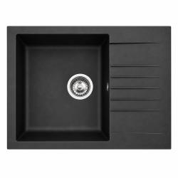 Ausmann Fibre Mini Черна мивка 62x50cm, монтаж над плота, обратима 1208957667